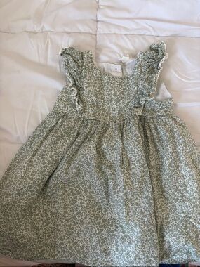 H&M Sage Green Floral Ruffle Dress